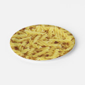 Assiettes En Carton Motif de pâtes en spirale jaune (Angle)