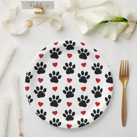 Assiettes En Carton Motif De Pâtes, Pâtes De Chien, Pâtes Noires, Coeu (Mariage)