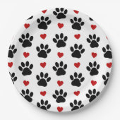 Assiettes En Carton Motif De Pâtes, Pâtes De Chien, Pâtes Noires, Coeu (Devant)