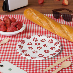 Assiettes En Carton Motif De Pâtes, Patrouilles De Chiens, Paws Rouges