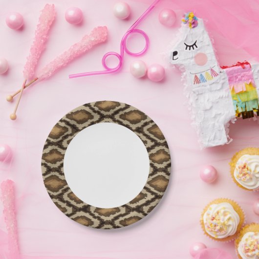 Assiettes En Carton motif de peau de serpent python 2 (Fête)