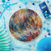 Assiettes En Carton Motif de peinture texturé épais (Fête)