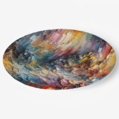 Assiettes En Carton Motif de peinture texturé épais (Angle)