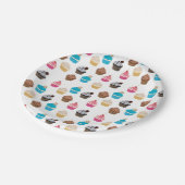 Assiettes En Carton Motif de petits gâteaux colorés (Angle)