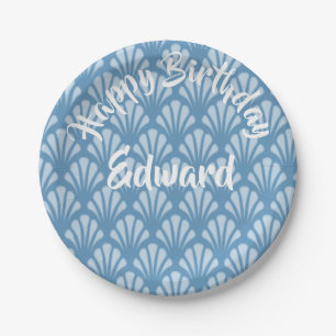 Assiettes En Carton Motif de pétoncle bleu