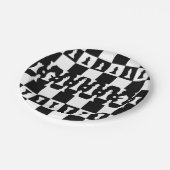 Assiettes En Carton Motif de pièces d'échecs - noir et blanc (Angle)