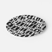 Assiettes En Carton Motif de pièces d'échecs - noir et blanc (Angle)