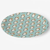 Assiettes En Carton Motif de pingouins mignons - Aqua Green Christmas (Angle)