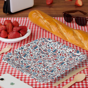 Assiettes En Carton Motif de pique-nique patriotique