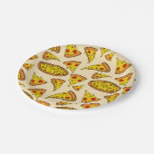 Assiettes En Carton Motif de pizza au fromage fondu (Angle)