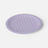 Assiettes En Carton Motif de point Polka Lavender blanc et violet simp (Angle)