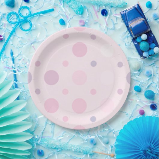 Assiettes En Carton Motif de point rose mignon (Fête)