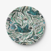 Assiettes En Carton Motif de poisson stingray et squelette Abalone (Devant)