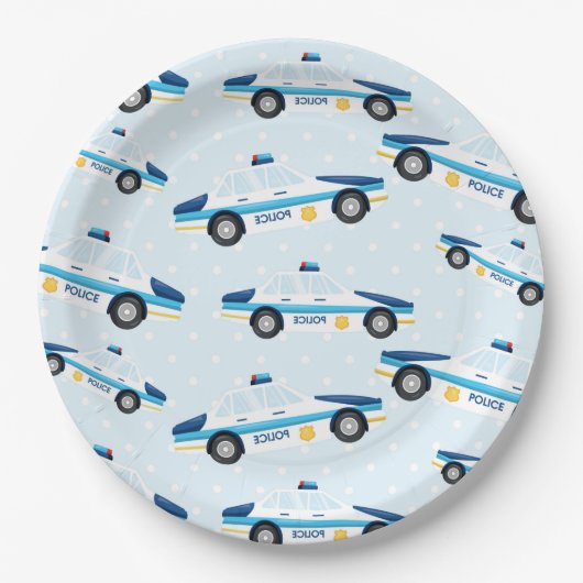 Assiettes En Carton Motif de police (Devant)