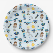 Assiettes En Carton Motif de police (Devant)