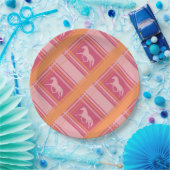 Assiettes En Carton Motif de poney équestre rose (Fête)