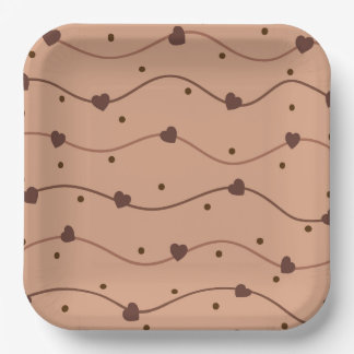 Assiettes En Carton Motif de puces au chocolat au coeur du lait
