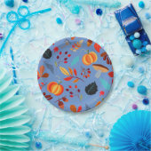 Assiettes En Carton Motif de récolte d'automne amusant (Fête)