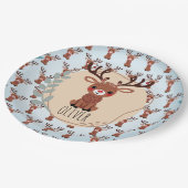 Assiettes En Carton Motif de renne mignon personnalisé (Angle)