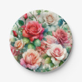 Assiettes En Carton Motif de Rose lunatique (Devant)