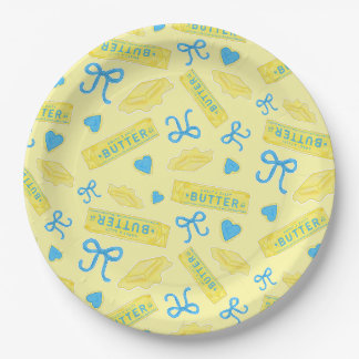 Assiettes En Carton Motif de rubans et de cœurs au beurre sucré et sal