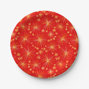 Assiettes En Carton Motif de Spoutnik de la moitié du siècle,