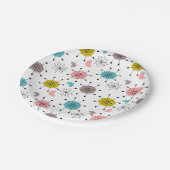 Assiettes En Carton Motif de Starburst Retro atomique (Angle)
