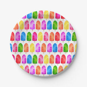 Assiettes En Carton Motif de sucette glacée colorée