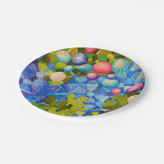 Assiettes En Carton Motif de surface composée géométrique (Angle)