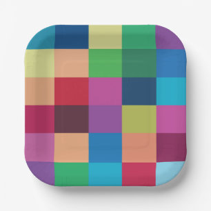 Assiettes En Carton Motif de tableau de contrôle coloré