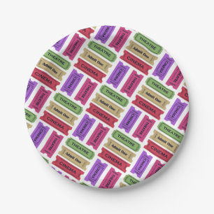 Assiettes En Carton Motif de talons de billets de cinéma et de théâtre