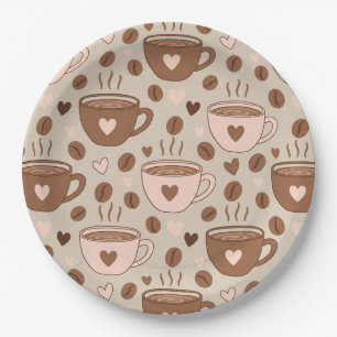 Assiettes En Carton Motif de tasse à café cosy (11)