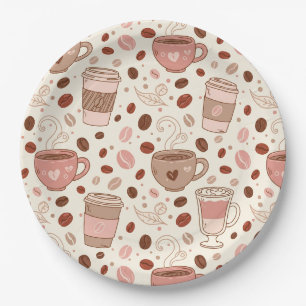 Assiettes En Carton Motif de tasse à café cosy (3)
