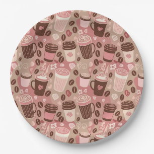 Assiettes En Carton Motif de tasse à café cosy (5)