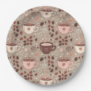 Assiettes En Carton Motif de tasse de café cosy (8)