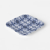 Assiettes En Carton Motif de teinture bleu foncé (Angulaire)