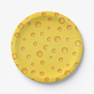 Assiettes En Carton Motif de texture de Cheezy de fromage suisse