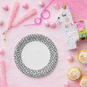 Assiettes En Carton Motif de texture osseuse en niveaux de gris (Fête)