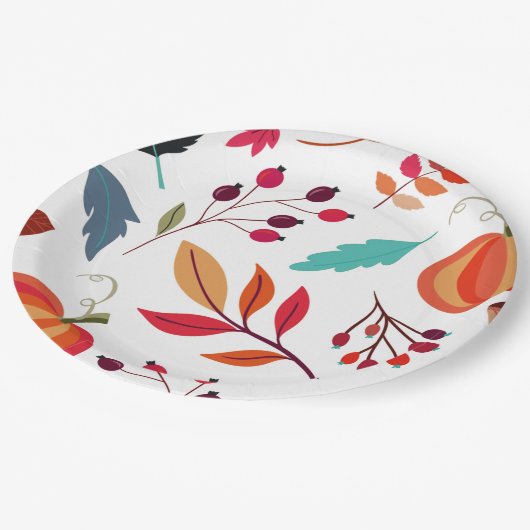 Assiettes En Carton Motif de Thanksgiving (Angle)