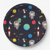 Assiettes En Carton Motif de thème Espace Enfants (Devant)