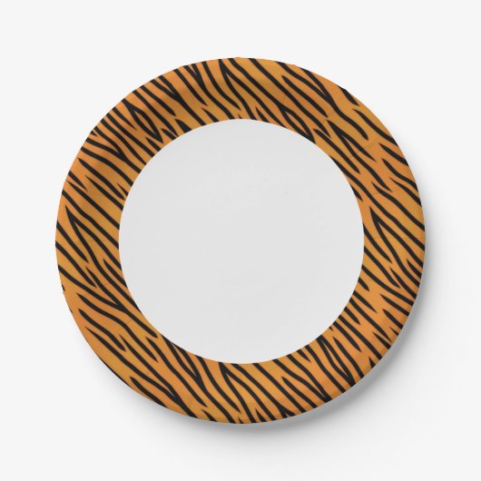 Assiettes En Carton Motif de Tiger Stripe (Devant)