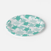 Assiettes En Carton Motif de tortue turquoise (Angle)