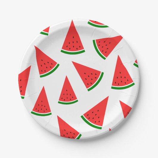 Assiettes En Carton Motif de tranche de pastèque douce (Devant)