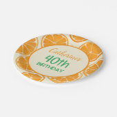 Assiettes En Carton Motif de tranche d'orange fraîche – Fruit d'agrume (Angle)