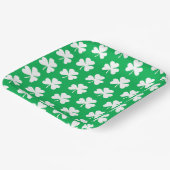 Assiettes En Carton Motif de trèfle vert et blanc (Angulaire)