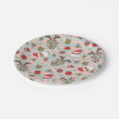 Assiettes En Carton Motif de vacances Disco Père Noël et Reindeer (Angle)