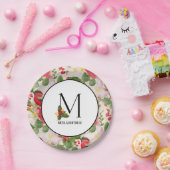 Assiettes En Carton Motif de vacances Monogramme initial M personnalis (Fête)