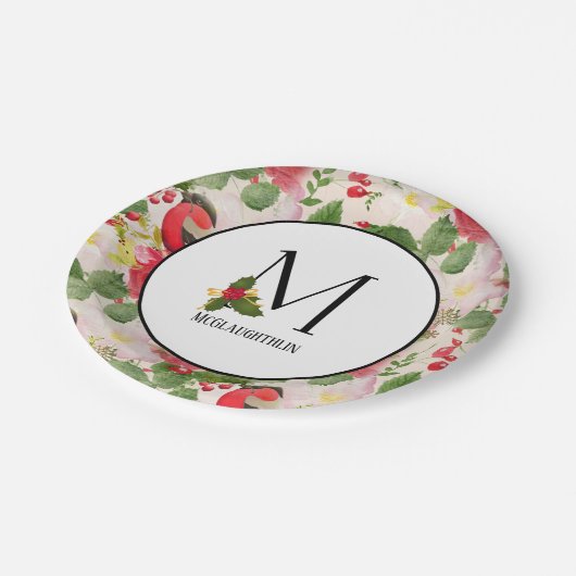 Assiettes En Carton Motif de vacances Monogramme initial M personnalis (Angle)