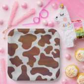 Assiettes En Carton Motif de vache rose et blanche (Fête)