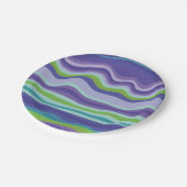 Assiettes En Carton Motif de vague violet moderne (Angle)